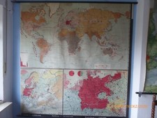 Wandkarte,~100J., Leinwand