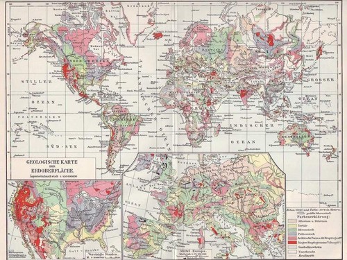 Geologische karte der erde - geologische,