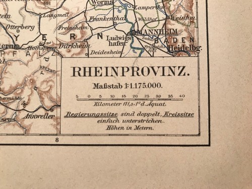 Landkarte rheinprovinz köln - landkarte,