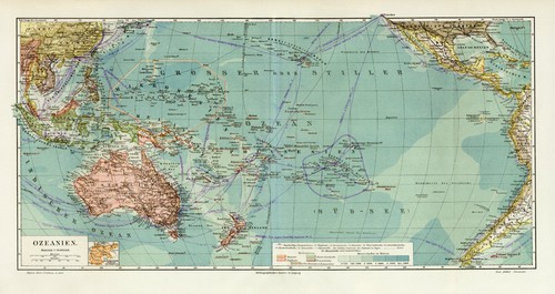 Ozeanien historische landkarte - ozeanien,