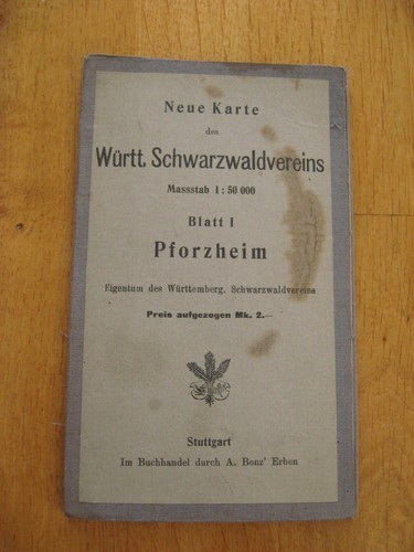 Alte landkarte des württ - alte,