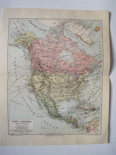 Antike landkarte nord amerika - landkarte,